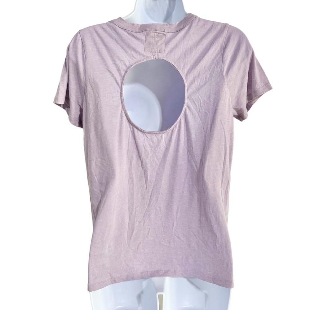 Chaser Lilac Purple Short Sleeve Cut Out Crewneck T-Shirt Size Small NWT - Picture 6 of 8